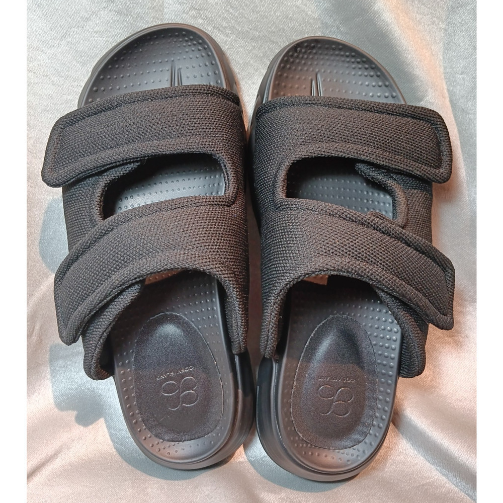 Cosy Island Women’s Black Comfort Slide Sandals Size 6 NWOB Slip‑On Casual